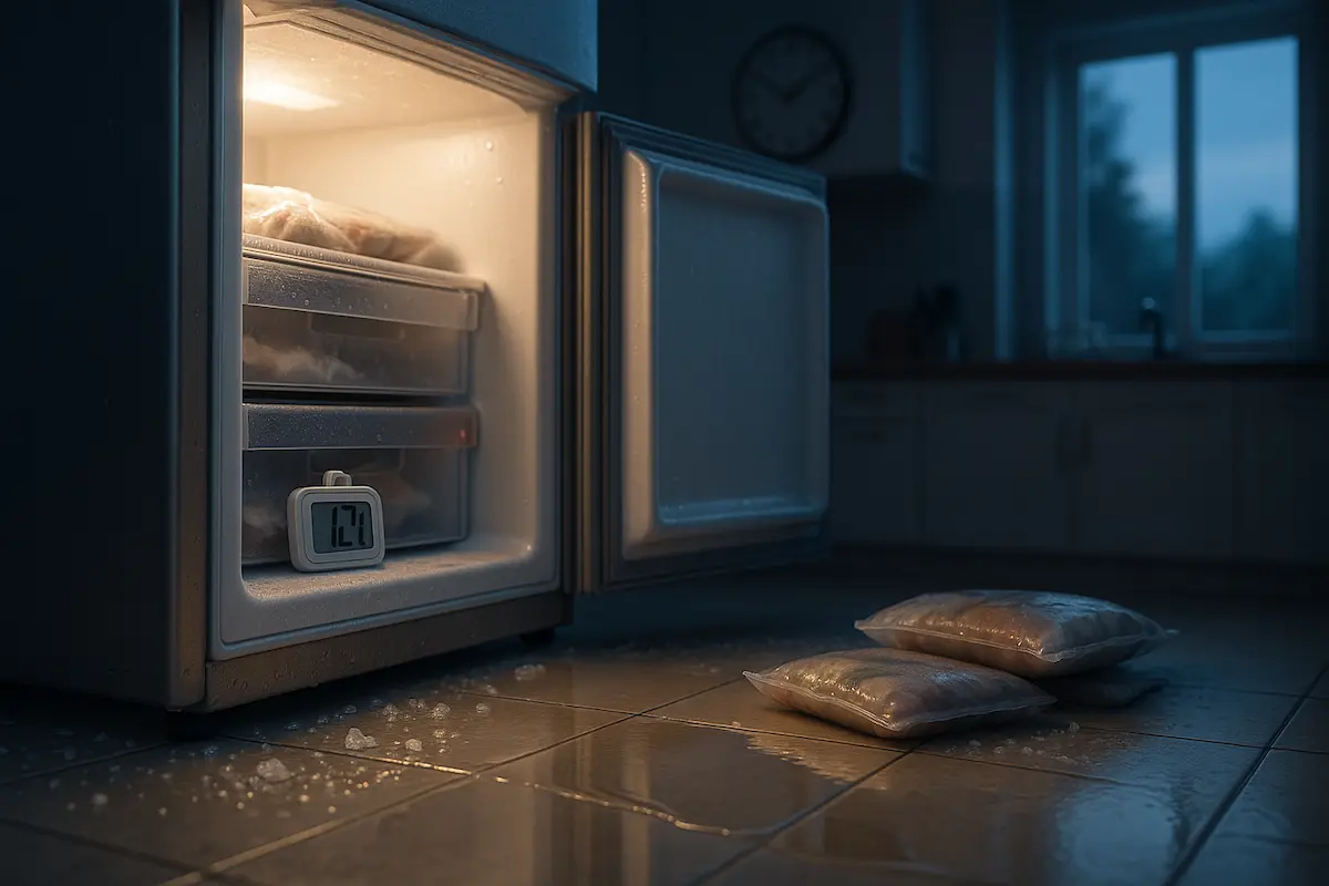 congelateur entrouvert 12h