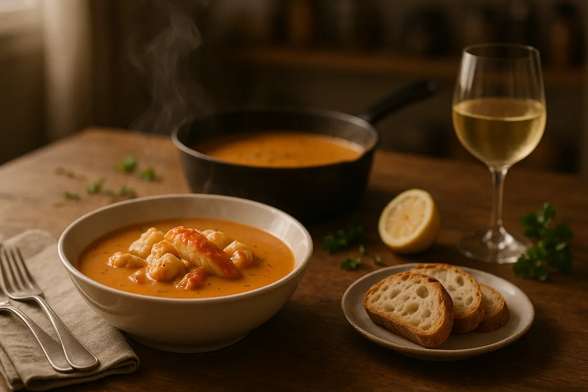 recette avec bisque de homard