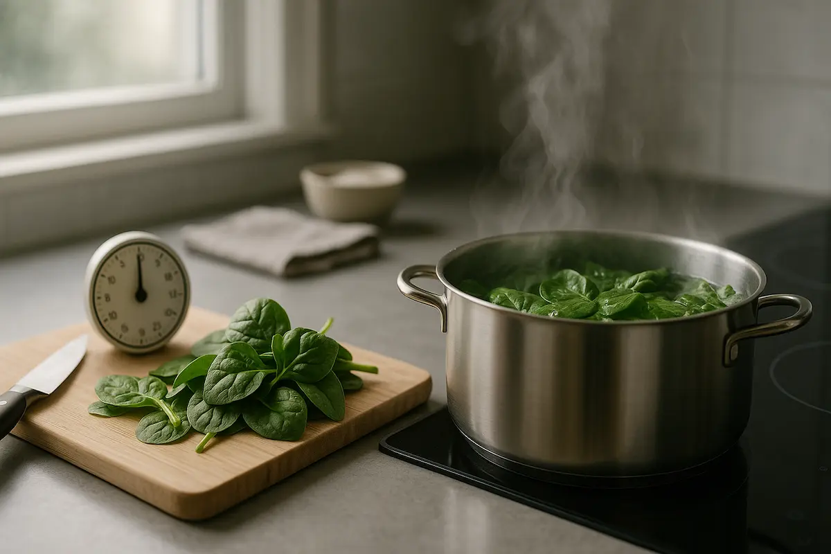 temps de cuisson épinards frais à l'eau