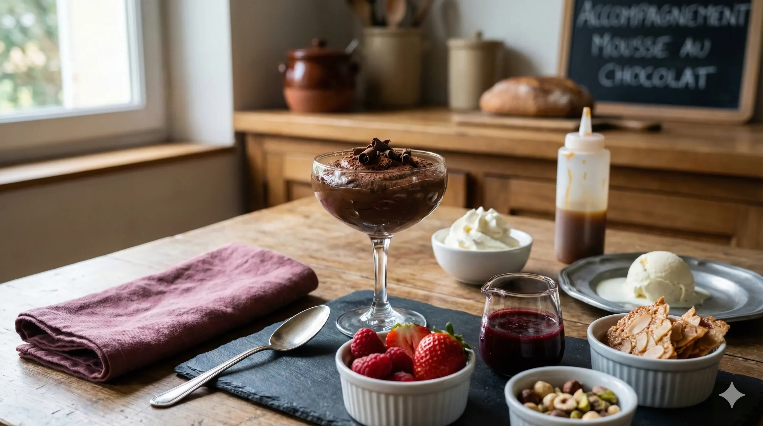 accompagnement mousse au chocolat