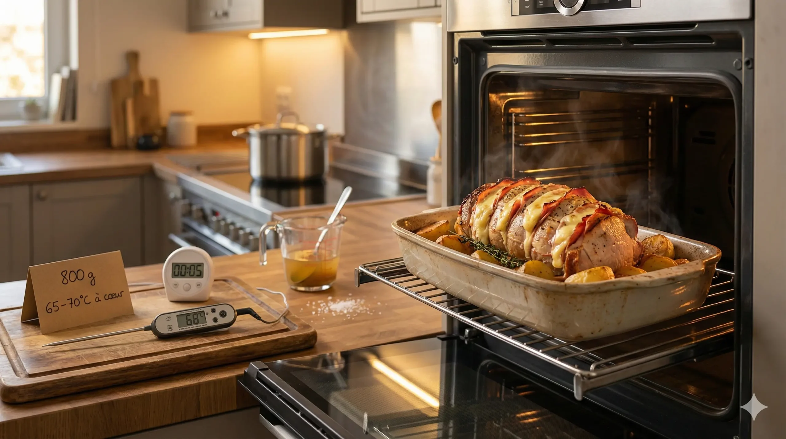 temps de cuisson rôti de porc orloff au four 800g